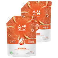 순샘 구연산 자몽 주방세제 리필 1.6L 2개