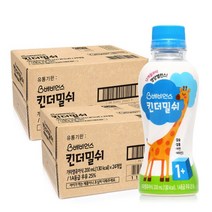 [서울F&B] 2가지맛 48팩 뽀로로가 좋아하는 우유 4종 140ml, 바나나우유, 바나나우유