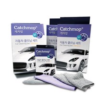 [캐치맙] 자동차 클리닝 세트, 외부용1개입+내부용2개입+유리용1개입, 4팩