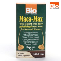 바이오뉴트리션 마카-맥스 1000mg 타블렛, 30개입, 1개, 30정