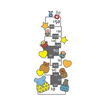 [뭉키데코]키재기스티커_엘리 하트별 키재기 150cm, 다크그레이