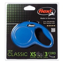 플렉시 뉴클래식 코드 애견 자동줄 블루, XS 본체 (12.5 x 8cm), 줄길이 3m, 1개