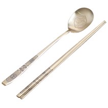 테이블아트 상감 티타늄 수저세트, 혼합 색상, 2p (숟가락 1p, 젓가락 1p)