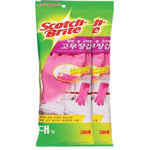 스카치브라이트 황토 숯 고리형 고무장갑, 대(L), 2개