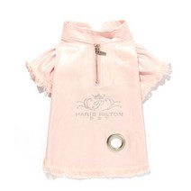 패리스힐튼 Eyelet Zip Pearl 강아지 원피스, Pink