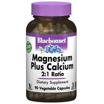 블루보넷 마그네슘 플러스 칼슘 2대1 비율 베지터블 캡슐 무설탕 글루텐 프리, 90개입, 1개