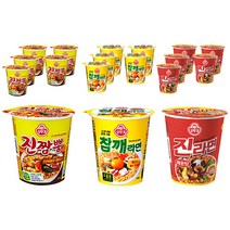 오뚜기 진라면 매운맛 소컵 6p + 참깨라면 소컵 6p + 진짬뽕 소컵 6p, 18개