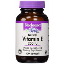 블루보넷 내추럴 비타민 E 200IU 소프트젤 무설탕 글루텐 프리, 100개입, 1개