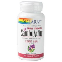 솔라레이 트리플 스트렝쓰 삼부액틴 블랙 엘더베리 추출물 1200mg 코티드 타블렛, 60개입, 1개