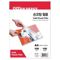 오피스디포 102263 손코팅필름 A4 226X315, 1개