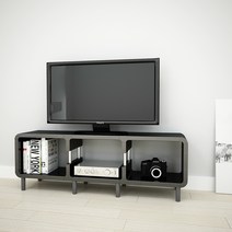 큐빅스 2 삼이S 봉다리 3단 TV 장식장 M타입 1090 x 240 x 377 mm, 블랙