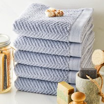 소프트터치 헤링본 호텔수건 170g 40수 면사, 블루그레이, 5개