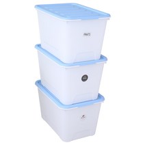 가쯔 멀티블럭 리빙박스 72L, 블루, 3개
