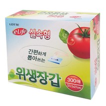 300매 롯데 이라이프 실속형 위생장갑 비닐장갑 주방, 1개