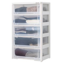 보노하우스 블랑 5단 모던 서랍장, 투명, 1개