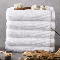소프트터치 웨이브 호텔수건 190g 40수 코마사 40 x 90 cm, 모던화이트, 5개