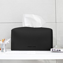 허니잼 루나리빙 감성 가죽 각티슈커버, 블랙