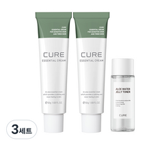 김정문알로에 큐어 에센셜 크림 50g x 2p + 워터 토너 50ml 세트, 3세트
