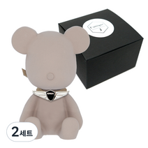 라띠크제이 엠블럼 베어 차량용 방향제 제네시스 베이지 + 리필 화이트머스크 5ml, 2세트