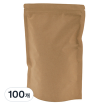 봄91 지퍼스탠드 양면 크라프트 지퍼백 대, 100개