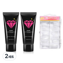 고고블랑 네일연장 폴리젤 30ml 세트, 폴리젤 클리어 + 클리어핑크 + 연장팁 일반형 100p + 구성품 3종, 2세트