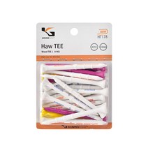 KOVISS 골피아 높이조절 스텝 Haw Tee 나무 골프티 83mm HT178 30p, 랜덤 발송