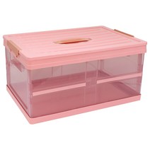 하늬통상 투명 접이식 폴딩 박스, 핑크, 1개