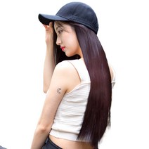 준 라비 모자 전체가발 + 가발망, 다크브라운, 1세트