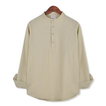 가이스토리 남성용 듀드 헨리넥 긴팔 셔츠