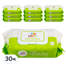 코멧 홈 물티슈 손걸레 전용 물티슈 캡형, 80매, 30팩