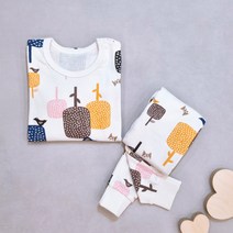 올챙이 아동용 숲속 친구들 무형광 실내복 상하의 세트