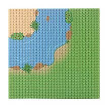 [제주항공옥스포드] 요고요 레고 호환 작은블록용 포인트 놀이판 25.5cm × 25.5cm, 강변 곡선