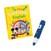 레인보우B세이펜 태극펜 64GB 블루   디즈니 생활 영어사전 My First Everyday EnGBlish Word Book 세트, 블루앤트리
