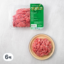 생생포크 한돈 무항생제 인증 뒷다리 다짐육 (냉장), 500g, 6팩