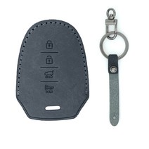 차모아 가죽 스마트 키케이스 그랜저HG 신형에쿠스, 딥네이비+흑니켈사틴, MH107