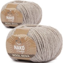 브랜드얀 NAKO 울노바 뜨개실 2p, 05번 베이지, 96m, 2개