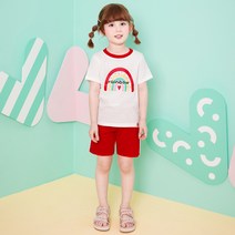 월튼키즈 아동용 깜찍한 레인보우 상하 바지 세트