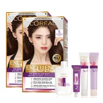 로레알파리 엑셀랑스 듀오크림 염색제, 5호 자연갈색, 2개