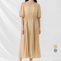 ELLE PARIS 플리츠 플로럴 원피스