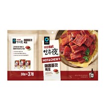청정원 바로 eat 안주야 매콤쫄깃 육포, 30g, 3개입