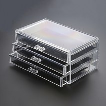 3단 투명 화장품 정리함, 1개