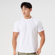 허그본 남성용 데일리 머슬핏 빅로고 반팔 티셔츠 태극라인