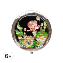 자개 나전칠기 원터치 손거울, 연꽃, 6개