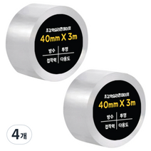 다다 초강력 실리콘테이프 단면 40mm x 3m, 투명, 4개
