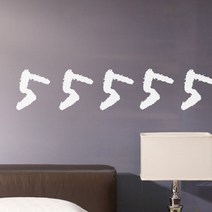 이니셜 스티커 5p 2세트, 흰색 5