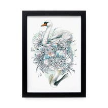 올뉴프레임 액자 멸종위기 야생동물 혹고니 저어새, MDF블랙