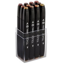 한국폼텍 뉴 터치트윈마카 12색 WOOD COLORS, 1개