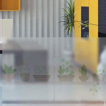 꾸밈 글라스 시트지, 러블리가든(선반위화분) B큰화분