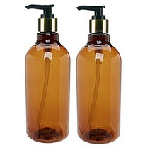 홈앤라이프 디스펜서 용기+캡 500ml, 용기(갈색), 캡(검정골드), 2개