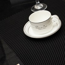 비케이 모던대나무인척 식탁매트 2p, 블랙, 45 x 30 cm